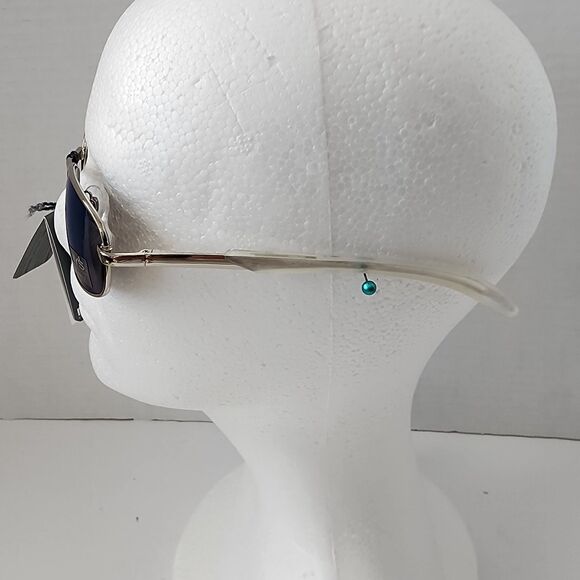 NYS Collection Sunglasses 4220 Cat 3 Blue Reflective Lenses Silvertone Frame - Picture 2 of 16